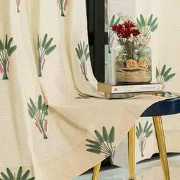 urban space Set of 2 Floral Print Door Curtains-picture-20
