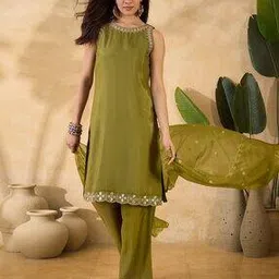 kvs fab Women Embroidered Straight Kurta Set-picture-33