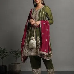 nyrika Women Embroidered A-Line Kurta Suit Set-picture-47