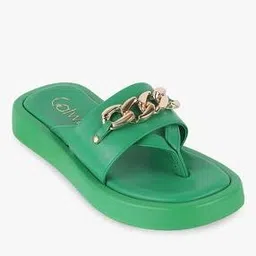 catwalk Women Thong-Strap Slip-On Sandals with Metal Accent-picture-29