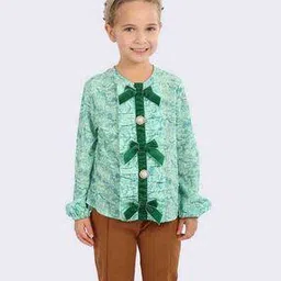 Girls Floral Regular Fit Top with Round Neck-image-40