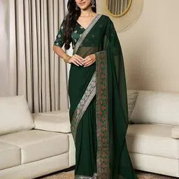 saree mall Women Woven Saree with Contrast Border-picture-10
