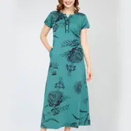 zeyo Women Floral Print Round-Neck Nightgowns-picture-16