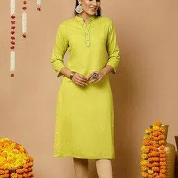 jaipur kurti Women Striped Straight Kurta with Mandarin Collar-picture-38