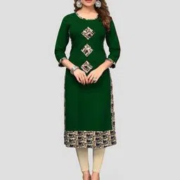 vbuyz Printed Round-Neck Straight Kurti-picture-12