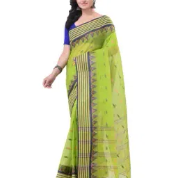 tantloom Cotton Handloom Tant Saree with Contrast Border image 1