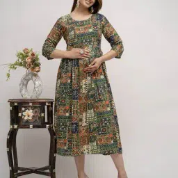 mialo fashion x ag Women Printed Round-Neck Anarkali Kurta image 1