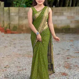 satrani Silk Traditional Saree With Blouse Piece image 1