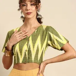 molcha by babita singh Women V-Neck Front Open Blouse-picture-21