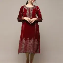Women Embroidered Straight Kurta-image-2