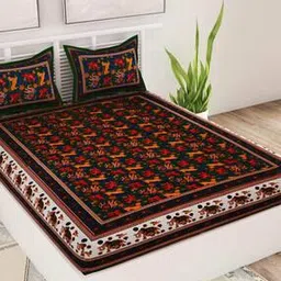 uniqchoice 120 TC Printed Double Bedsheet with Pillow Covers-picture-46
