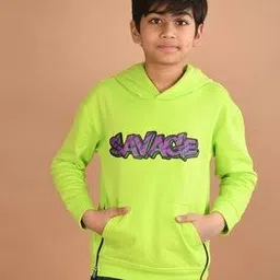 lilpicks Boys Typographic Print Relaxed Fit Hooded Hoodie-picture-13