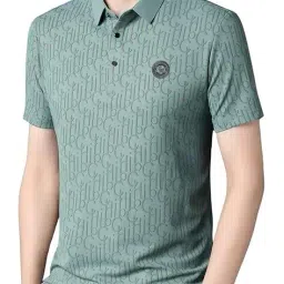 poshax Men Typographic Print Regular Fit Polo T-Shirt image 1