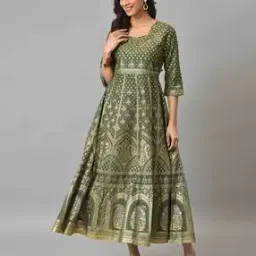 aurelia Printed Round-Neck Gown-picture-27