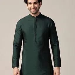 kisah Men Regular Fit Long Kurta with Mandarin Collar-picture-10