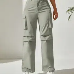 Women Relaxed Fit Cargo Pants-image-23