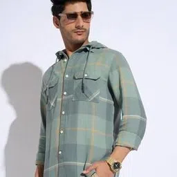 7 alt by pantaloons Men Checked Slim Fit Shirt-picture-10