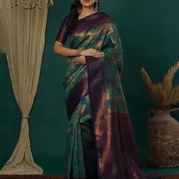 svaraa Women Woven Saree with Contrast Border-picture-15
