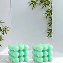 Pack of 2 Pieces Bubble Design Scented Soy Wax Handmade Candles-image-9
