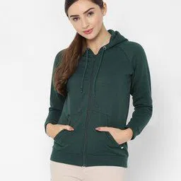 allen solly Zip-Front Hoodie with Split-Kangaroo Pockets-picture-35