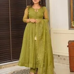 estela Women Embroidered Anarkali Kurta Suit Set-picture-21