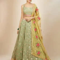 dream exporter Women Embroidery Lehenga Choli Set with Dupatta image 1