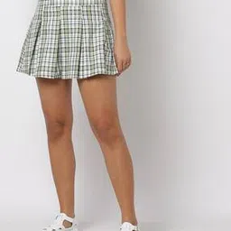 fyre rose Pleated Mini Skirt In Checks-picture-30