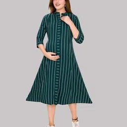 mamma's maternity Striped A-Line Maternity Dress-picture-17