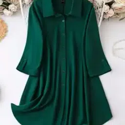 leriya fashion Women Shirt Dress with Roll-Up Sleeves-picture-41