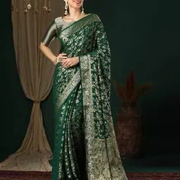 ri-wah Women Floral Woven Georgette Saree-picture-16