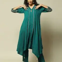 rangriti Women V-Neck A-Line Kurta & Pants Set-picture-13