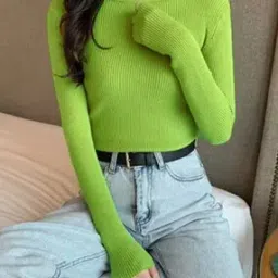 outzidr global Women Ribbed Fitted High-Neck Top-picture-38