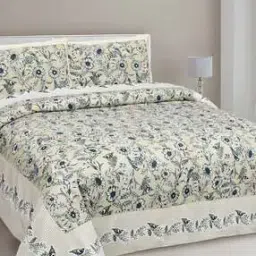 mafatlal 210 TC Floral Print King Size Bedsheet with Pillow Covers-picture-39