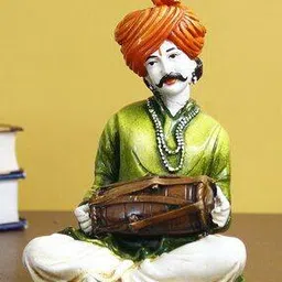 ecraftindia Rajasthani Men Musician Playing Dholak Showpiece-picture-38