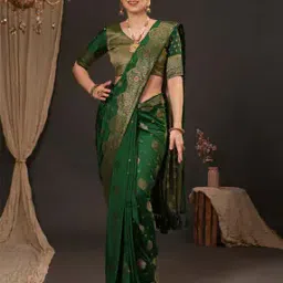 ri-wah Women Floral Woven Saree with Zari Border-picture-10