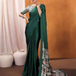 ri-wah Women Printed Saree with Blouse Piece image 1