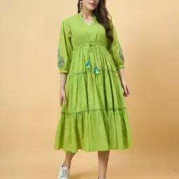 azira Women Embroidered Fit & Flare Dress-picture-10