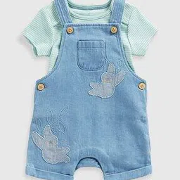 mothercare Boys Striped Onesies & Dungaree Set-picture-18