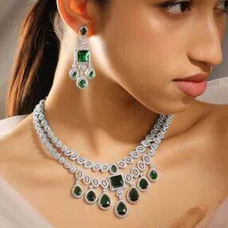 rubans Women Ethnic Brass Necklace & Earrings Set     -picture-48