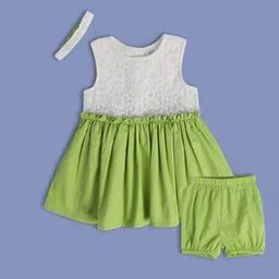 miniklub Girls Lace Fit & Flare Dress with Brief & Headband-picture-18