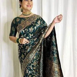 vastrahaar Women Banarasi Woven Saree with Contrast Border-picture-44