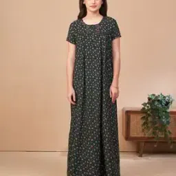 sand dune Women Floral Print Nighti-picture-35