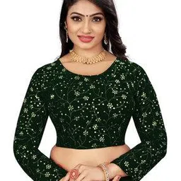 leela fashion women's clothing Embellished Back Open Blouse with Tie-Up-picture-43