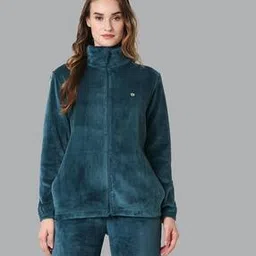 van heusen Athleisure Full Sleeve & High-Neck Velour Jacket-picture-19