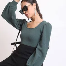 ketch Round-Neck Lantern Sleeve Top-picture-10