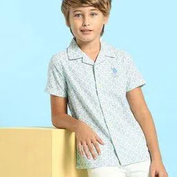 u.s. polo assn. Boys Printed Regular Fit Shirt with Cuban Collar -picture-25