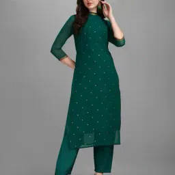 nyrika Women Round-Neck Straight Kurta Set image 1