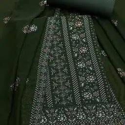  Women Embroidery Unstitched Dress Material-image-59