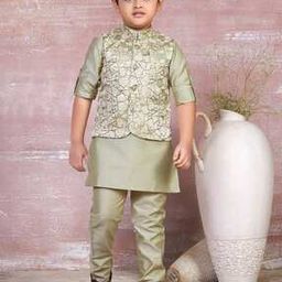 ministitch Boys Embroidered Kurta Pyjama Set-picture-3