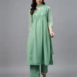 azira Embroidered Neckline A-Line Kurta Suit Set-picture-39